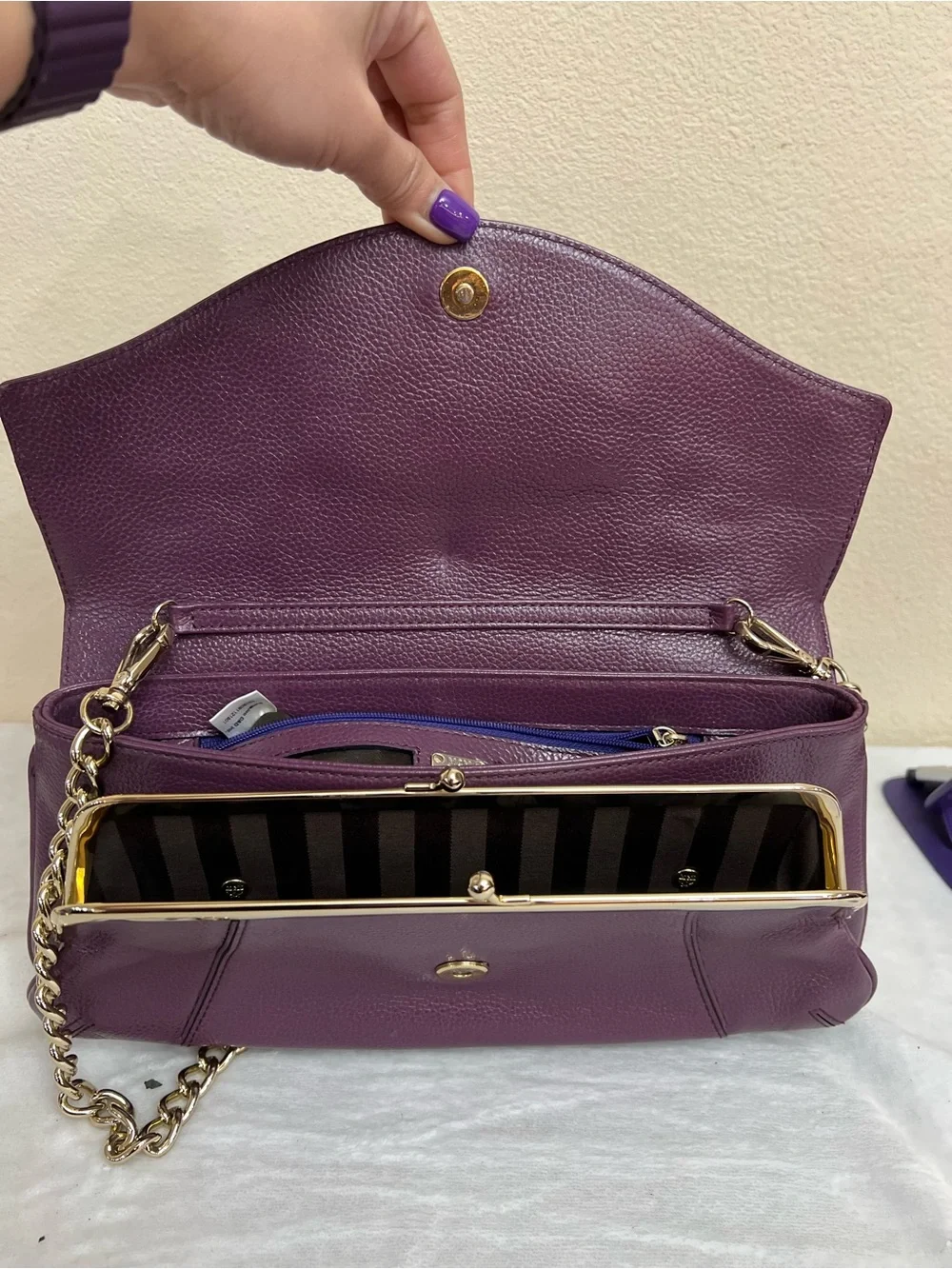 AUTH MCM PURPLE SHOULDER BAG